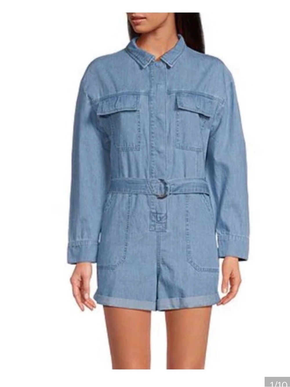 Gianni Bini Light Blue Denim Snap-Front Jacket